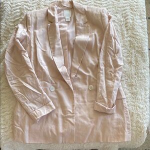 H&M Pink Blazer Lightweight Suit Jacket